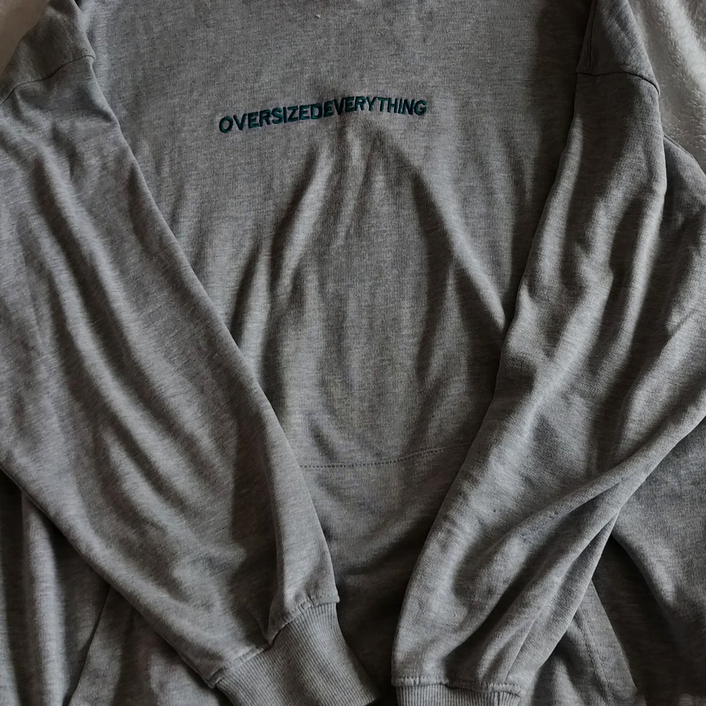 Missguided Petite Oversized Gray Crewneck Sweater
